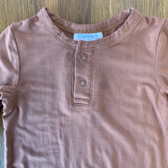 MEBIE BABY 0-3M Brown Infant Knotted Gown 0-3 Bamboo Sleeper Swaddle Nightgown - Picture 3 of 9